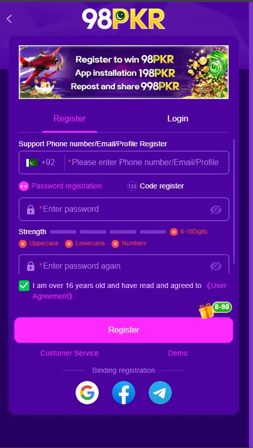 98PKR Game Download APK